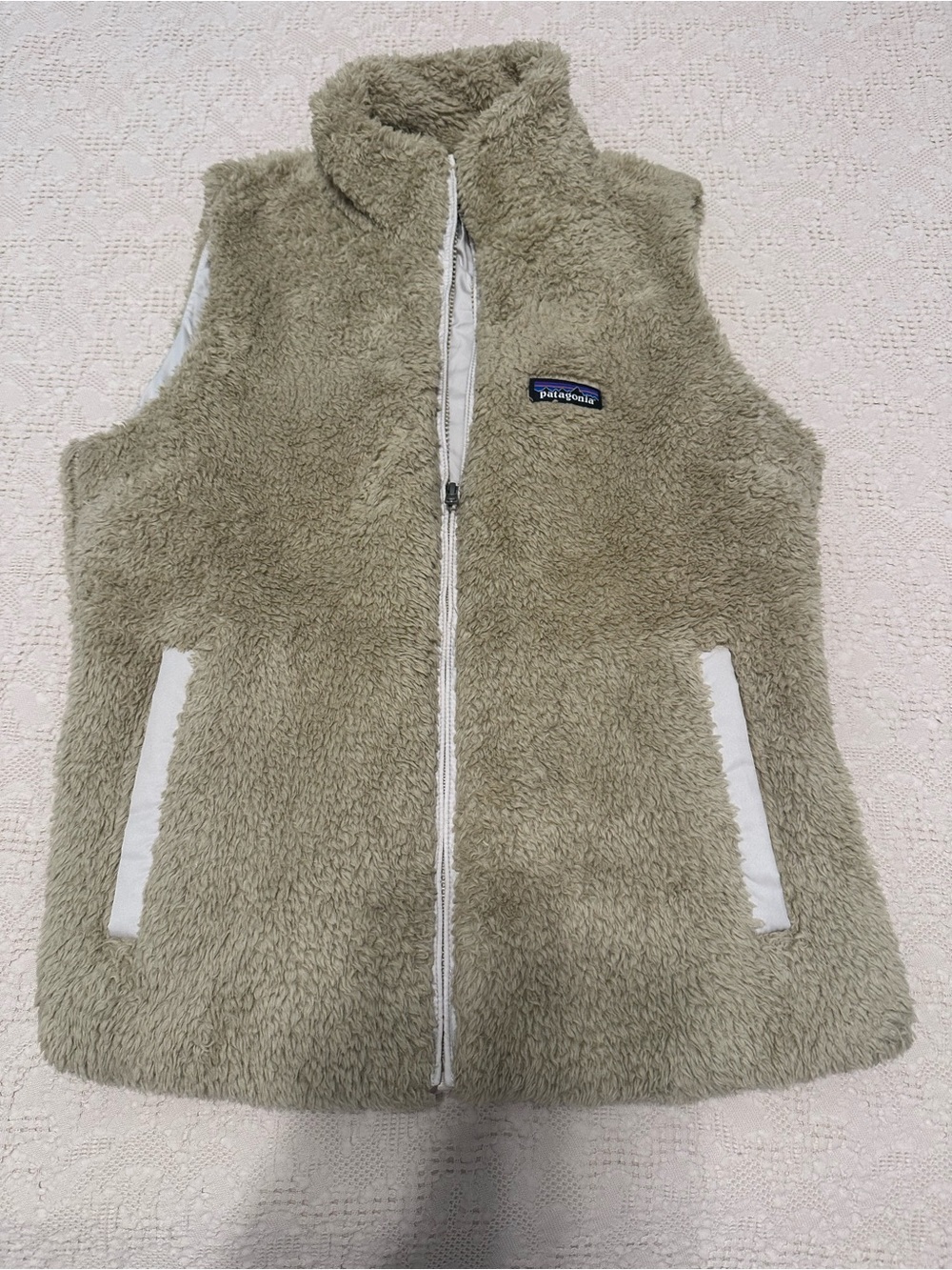 Patagonia Ladies Tan Sherpa Fleece Vest
